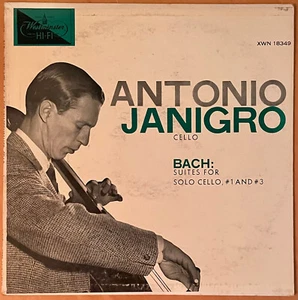 ANTONIO JANIGRO Bach Cello Suites 1 & 3 WESTMINSTER 1957 LP NM- - Picture 1 of 2