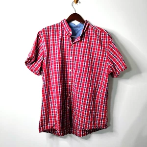Izod Saltwater Shirt Men XXL Red/White/Blue Short Sleeve Button Down Classic Y2K - Picture 1 of 7