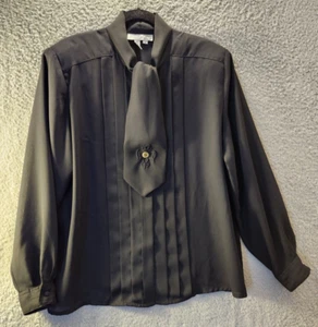 Laura & Jayne Collection transparentes Damenshirt Gr. 16 schwarz Faltenpolster zum Binden - Bild 1 von 20