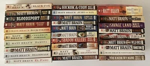 MATT BRAUN Lot of 29 western pb BLACK GOLD  Manhunter TOMBSTONE Texas Empire + - Picture 1 of 8