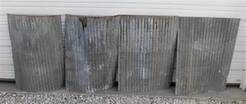 4 Galvanized Tin Sheets, Roof Ceiling Sink Backsplash, Architecture Salvage A6 Cover
