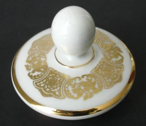 Weiß/Gold Porzellan Deckel für MCM Vintage Hutschenreuther Turvel Kaffeekanne #7854 - Bild 1 von 8
