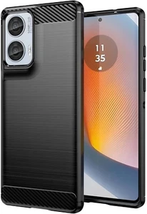 COVER CARBON PER MOTOROLA MOTO EDGE 50 FUSION CUSTODIA NERA MORBIDA TPU ANTIURTO - Zdjęcie 1 z 16