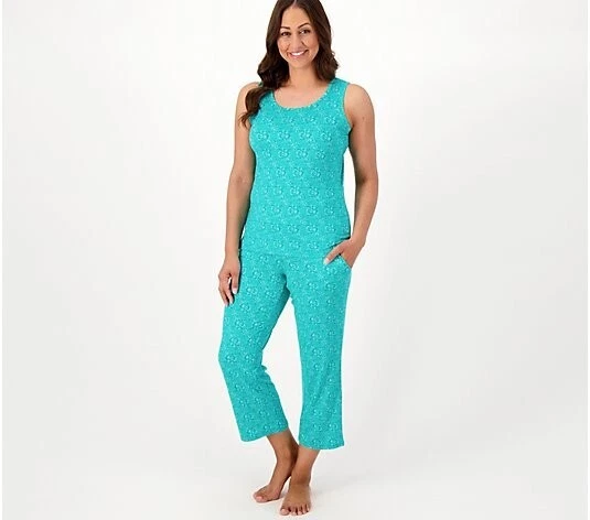 MUK LUKS Yoga & Beyond Cloud Knit Tank and Slim Pants Riverrock Tile,M A592843 - Image 1 of 1