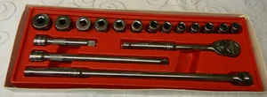 SNAP-ON 1/2" DRIVE 17PC 6PT SAE GENERAL SERVICE SOCKET SET #317MSPC - Picture 1 of 11
