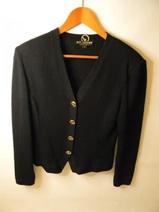 St.John Basics Black Cardigan Sweater Size S Made in USA - Picture 1 of 5