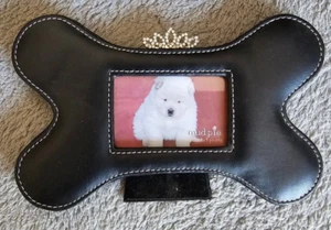 MudPie Black Dog Bone Frame With Tiara - Picture 1 of 2