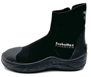 Scubamax Titanium Mens US 9 Neoprene Scuba Shoes Black Ti 7mm Diving Boot - Picture 1 of 16