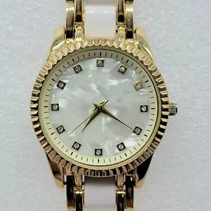 Edle elegante Damenuhr 37 mm weißgoldfarben verstellbares Band, läuft - Bild 1 von 15