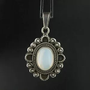 TAXCO 1-1/2" OPALITE PENDANT WITH 18" WATER WAVE CHAIN (J993) Amazing Design - Picture 1 of 5