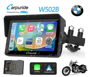Carpuride W502B BMW Moto Wireless Carplay Dual Bluetooth Android Auto Waterproof - Picture 1 of 9