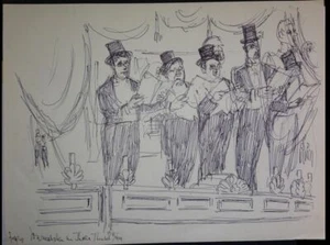 Werner Knoth Original Zeichnung Thalia Theater 1949 signiert Einzelstück Unikat - Picture 1 of 1