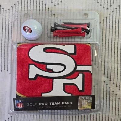 Paquete de equipo profesional de golf San Francisco 49ers ~ toalla, pelota y camisetas NFL Foto 1 de 2