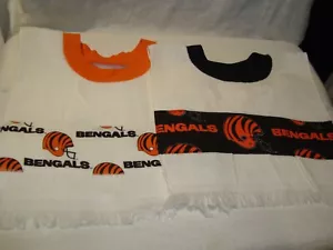 Cincinnati Bengals NFL fútbol americano hecho a mano/toalla de té babero para niños/bebé NUEVO - Imagen 1 de 3