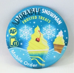 Disneyland California Adventure Mobile Order AP Pin Button - Adorable Snowman - Picture 1 of 1