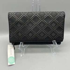 NWT Urban Expressions Lesley Micro Stud Clutch Black Bag Fold Over Crossbody Bag - Picture 1 of 12
