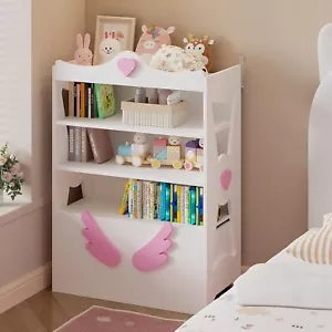 Kinder Bücherregal 4 Ebenen Spielzeug Aufbewahrung Organizer mit 2 beweglichen Schubladen Bücherregal Neu - Bild 1 von 7