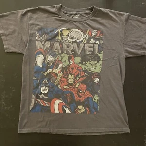 Marvel Superheroes Large Gray T-Shirt (L) 2010s Marvel Comics Avengers Spiderman - Picture 1 of 7
