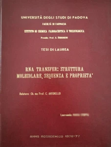 RNA Transfert: struttura molecolare, sequenza e proprietà (1977) - ER - Picture 1 of 1
