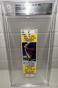 Paul Molitor signed handsigniert 3000 3K Hit Season Full MLB Ticket 16.09.96 BGS - Bild 1 von 4