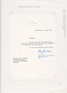 Count Henri de Bourbon d'Orleans, Original Autograph, Royalty, France (L6813) - Picture 1 of 1