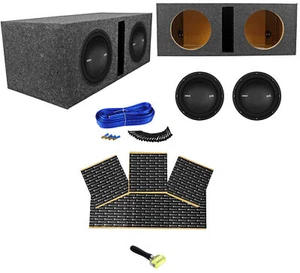 (2) Polk Audio MM1042DVC 10” 2400w Subwoofers+Vented Sub Box Enclosure+Rockmat - Picture 1 of 11