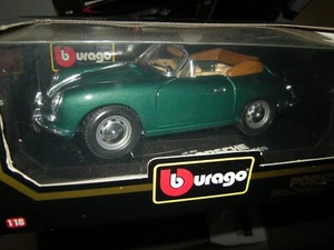 1:18 Bburago Porsche 356B Cabrio 1961 verde/verde metálico en embalaje original - Imagen 1 de 2