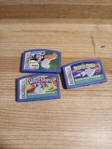 Leapster Game Cartridge Lot Of 3 Cosmic & Baseball Math Word Chasers Leapfrog - Picture 1 of 4