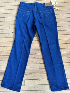 Vintage 80s Levi’s Action Casuals Blue Pinstripe Denim Pants USA NOS Mens 36x31 - Picture 1 of 11