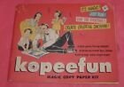 Vintage Kopeefun Magic Copy Paper Kit Toy 1962 Colorful Cartoons ART Embree Mfg 