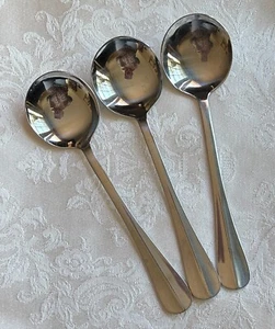 Vtg TOWLE "TRENT" STAINLESS Set of 3 Round GUMBO SOUP SPOONS 6-7/8" - Picture 1 of 2