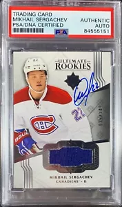 Mikhail Sergachev auto RC Upper Deck Ultimate Canadians PSA Encap Player Worn - Picture 1 of 3