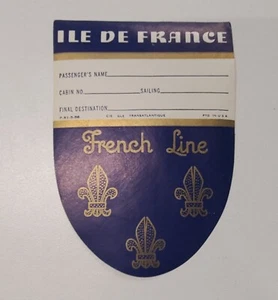 Pegatina equipaje French Line S.S. Ile De France - Imagen 1 de 2