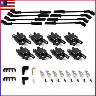 Juego de 8 bobinas de encendido + bujías + cables de bujía para 08-13 GMC Yukon 6,0 L-V8 Foto 1 de 4