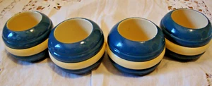 Turquoise & Yellow Napkin Holders Set (4) Tableware Decor Lightweight 223 - Picture 1 of 3