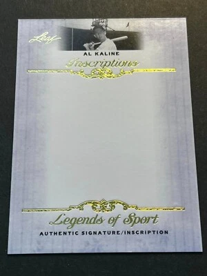 Leaf Legends 2011 oro en blanco prueba trasera falta automático y #/5 Al Kaline Script Foto 1 de 2