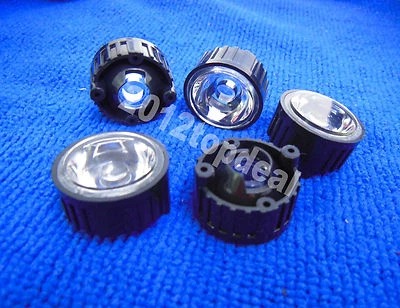 10pcs 5degree led Lens for 1W 3W High Power LED with screw 20mm Black holder - Image 1 of 3