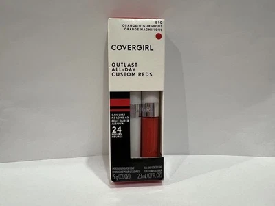 Covergirl Outlast Custom Reds All-Day Lipcolor New--810 Orange-U-Goregeous - Image 1 of 3