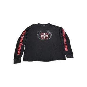 Vintage West Coast Choppers Hemd Herren XL schwarz Waffel Thermo Strick Langarm - Bild 1 von 9