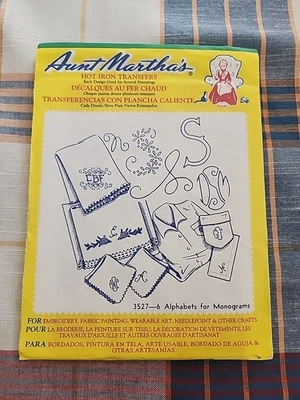 Aunt Martha's ALPHABETS FOR MONOGRAMS Hot Iron Transfers Pattern 3527 - Image 1 of 2
