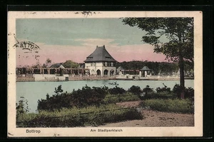 Bottrop, Ansichtskarte, Partie am Stadtparkteich 1925  - Picture 1 of 2