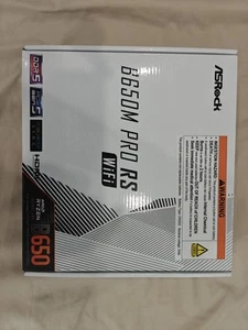 ASRock B650M Pro RS WiFi AM5 AMD B650 SATA 6Gb/s Micro ATX Motherboard READ - Afbeelding 1 van 7