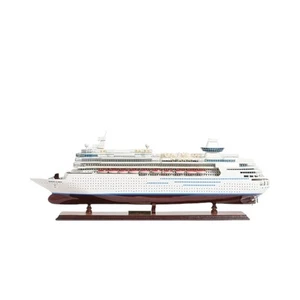 13" Brown and White Majesty of the Seas Boat Hand Painted Decorative Boat - Picture 1 of 9