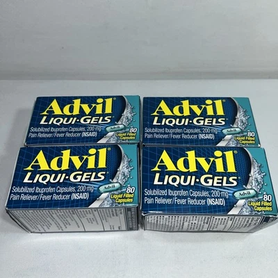 4 geles líquidos Advil sellados para aliviar el dolor reductor de fiebre 80 unidades  Foto 1 de 4