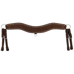 Showman Rough Out Leather Tripping Collar w/ White Buckstitch Accent - Picture 1 of 2