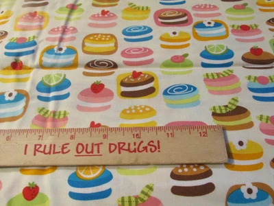 2 yards x 44" Quilt Fabric Robert Kaufman Jill Simmons Confections Cakes Cookies - Image 1 of 4