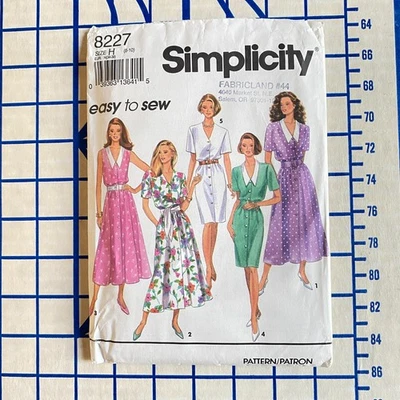Misses Uncut 1980s Dress Variety Pattern Sizes 6 8 10 Simplicity 8227 - Image 1 of 4