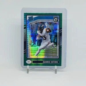 2024 Panini Donruss Optic Football RC Audric Estime GREEN HYPER #206 - Broncos - Picture 1 of 2