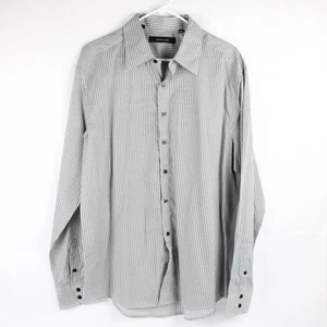Level Ten Gray and Black Pinstripe Button-Up Men's Size 2XL - Picture 1 of 5