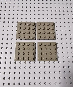 LEGO Platte Bauplatte Basisplatte flach 4 Stück alt dunkelgrau 4x4 Plate 3031 R2 - Bild 1 von 1